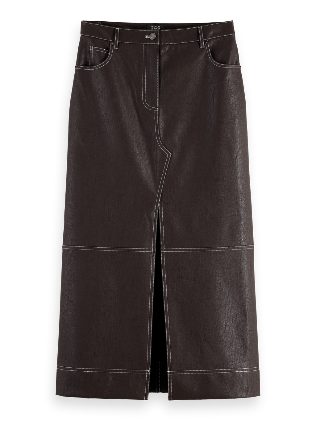 Vegan Leather midi skirt
