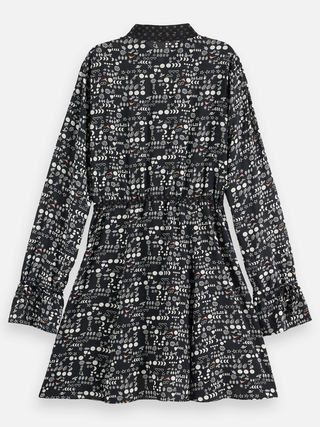 Printed long sleeve mini dress
