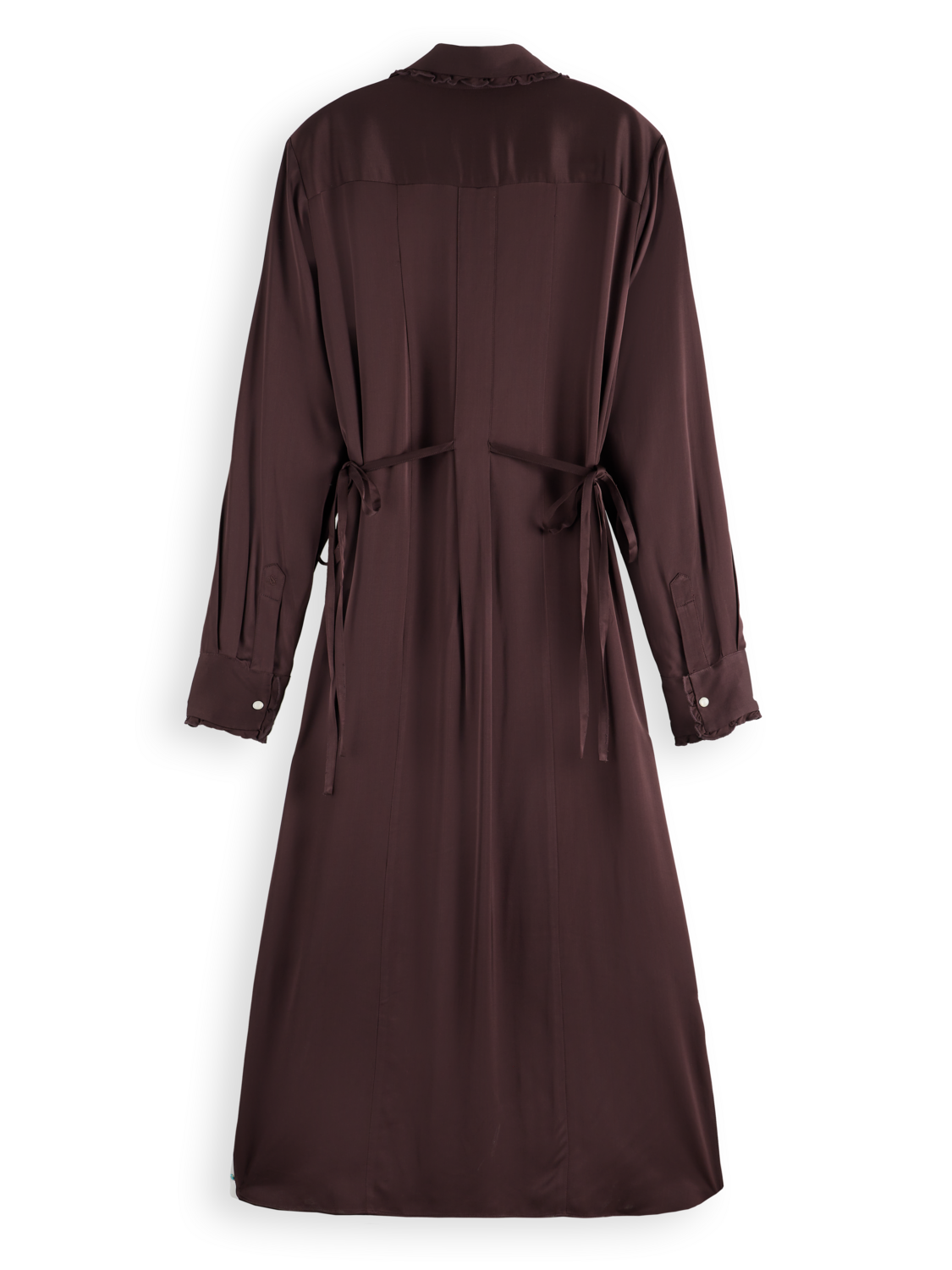 Midi ruffle shirt dress