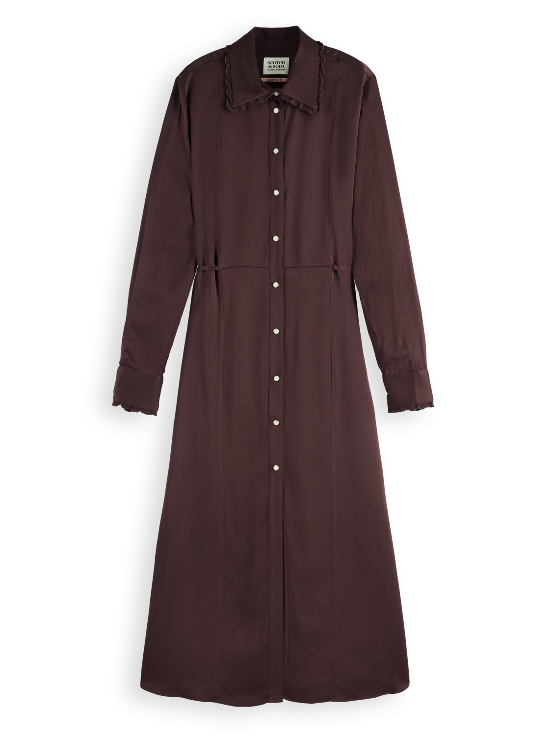 Midi ruffle shirt dress