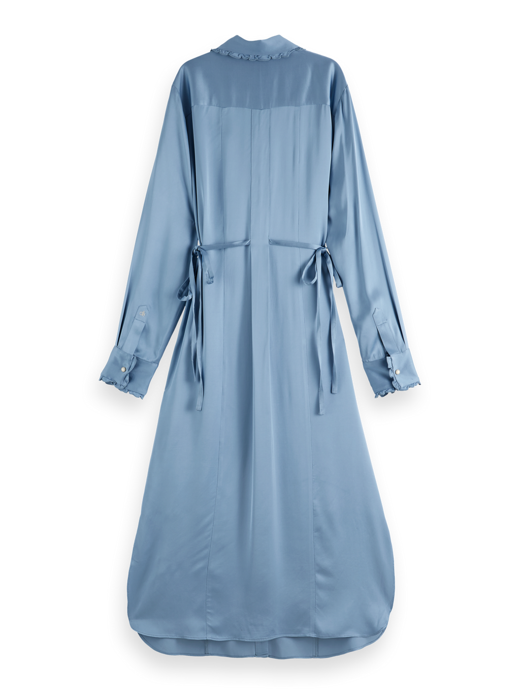 Midi ruffle shirt dress