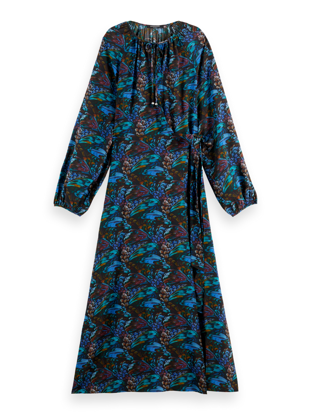 Midi wrap dress with key hole