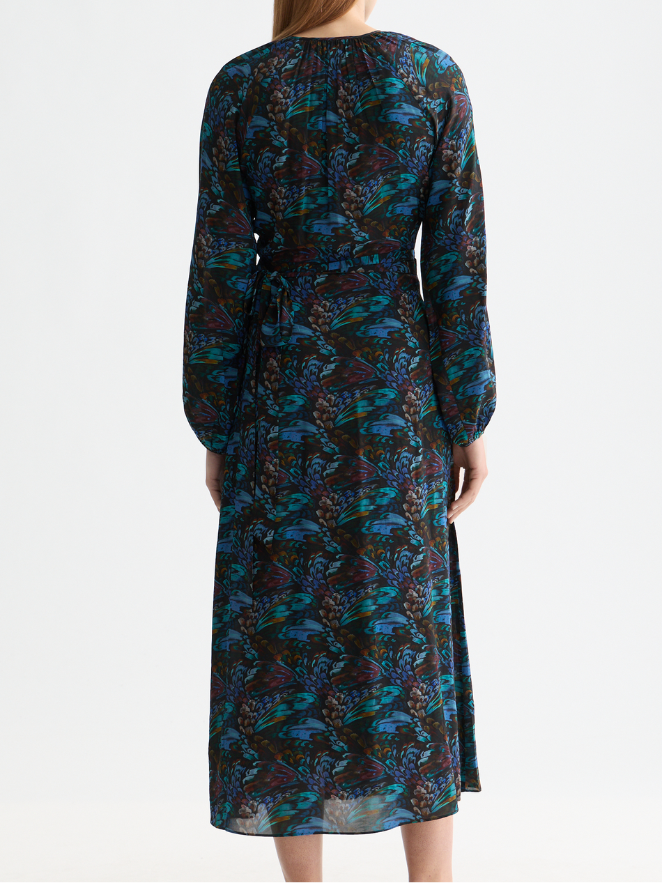 Midi wrap dress with key hole