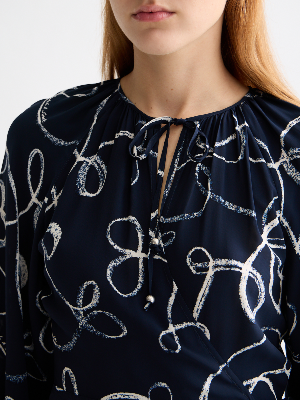 Midi wrap dress with key hole