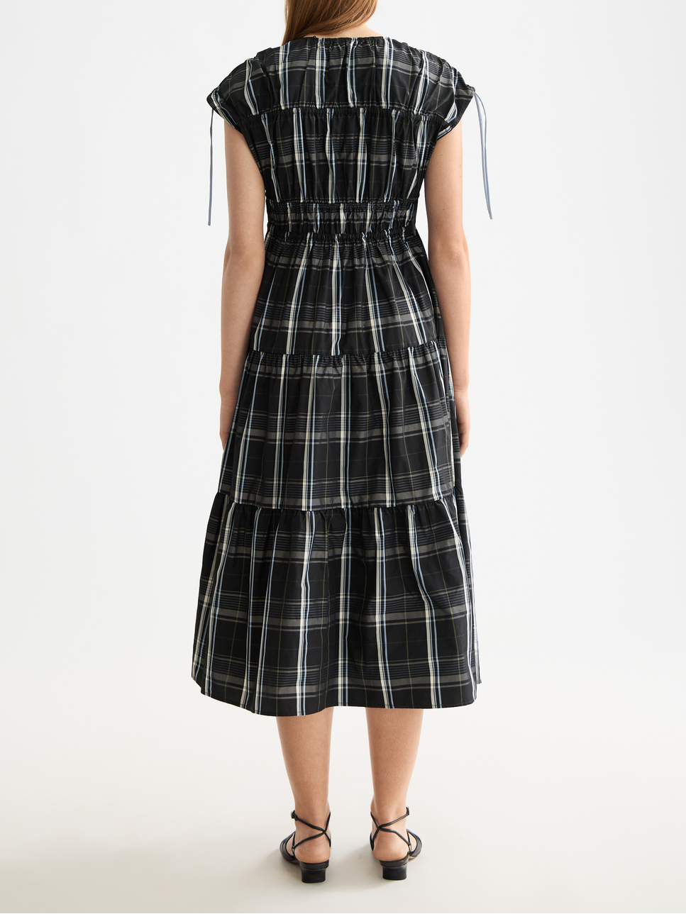 Gathered Taffeta midi dress