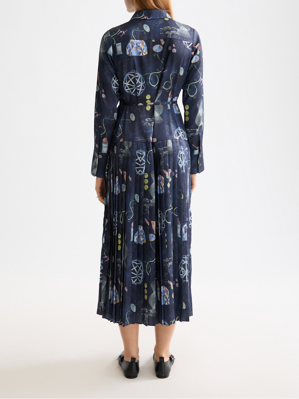 Belted shirt midi dress