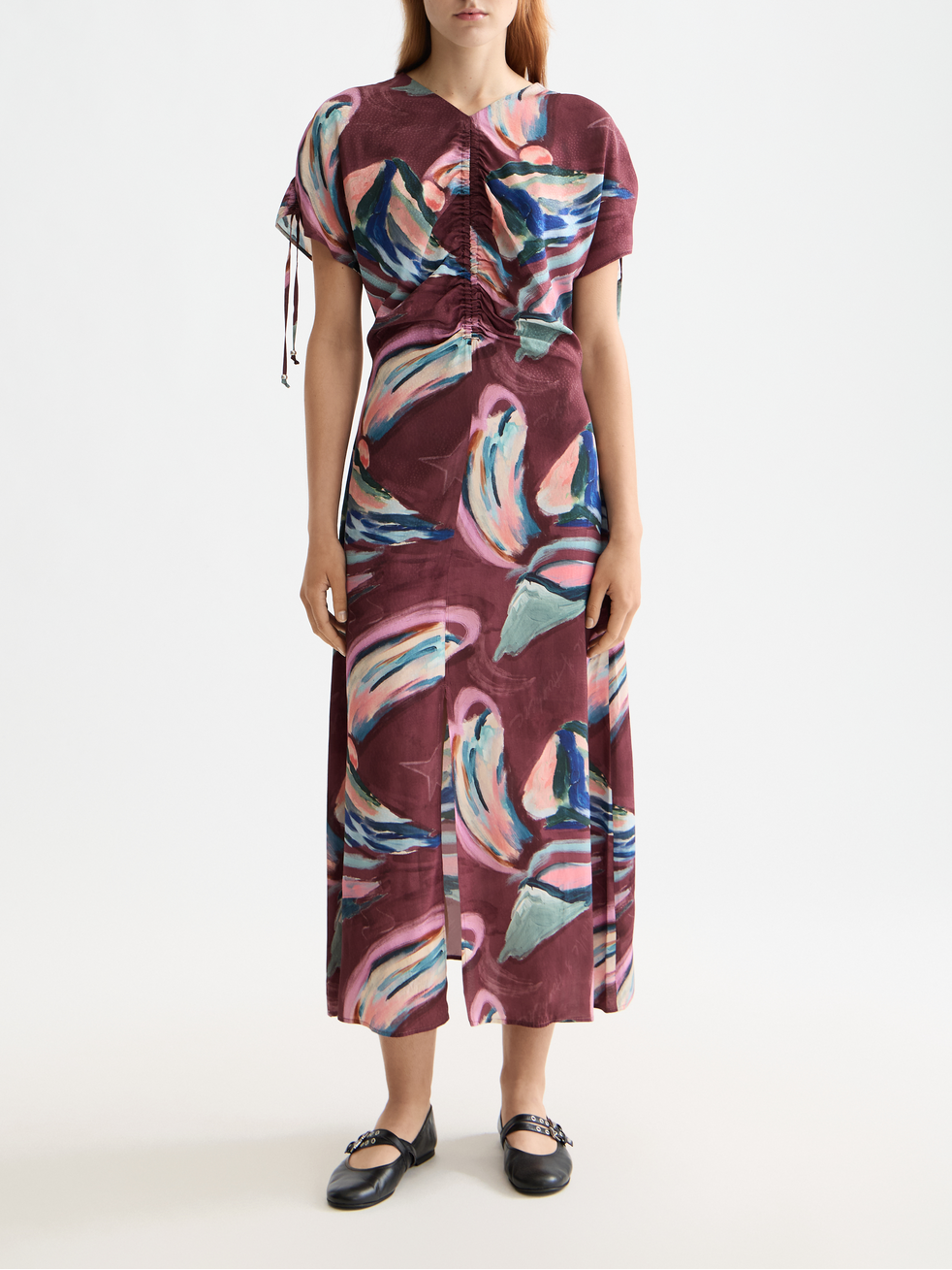 Drawstring maxi dress