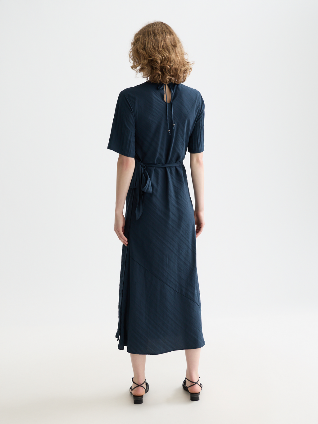 Tie wrap midi dress