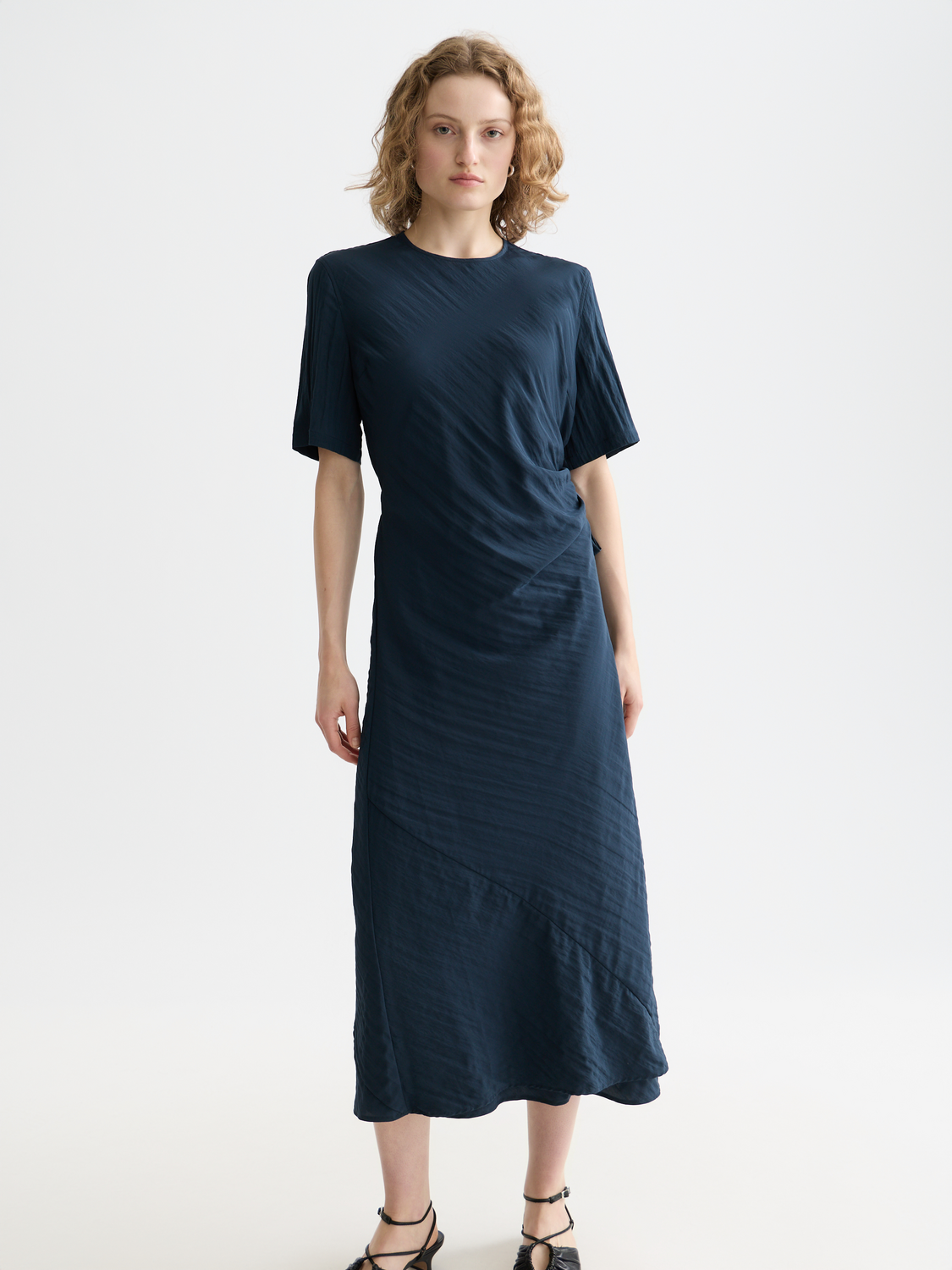 Tie wrap midi dress