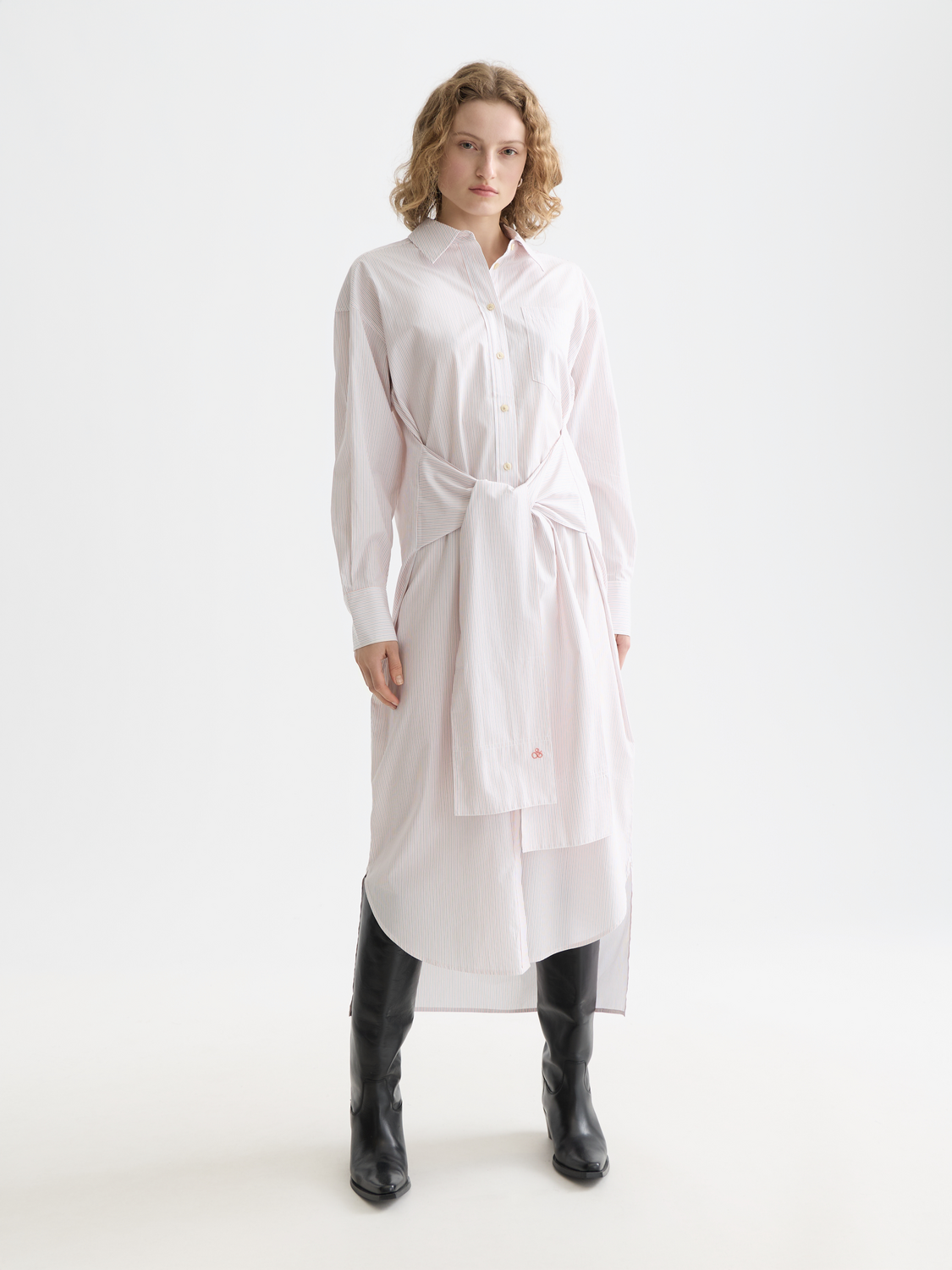 Relaxed tie shirt dress