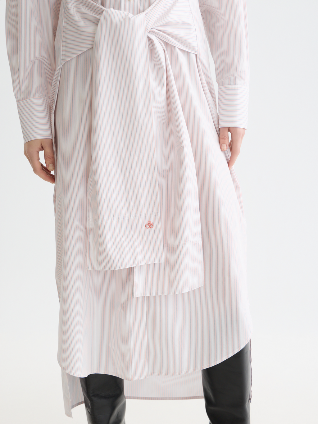 Relaxed tie shirt dress