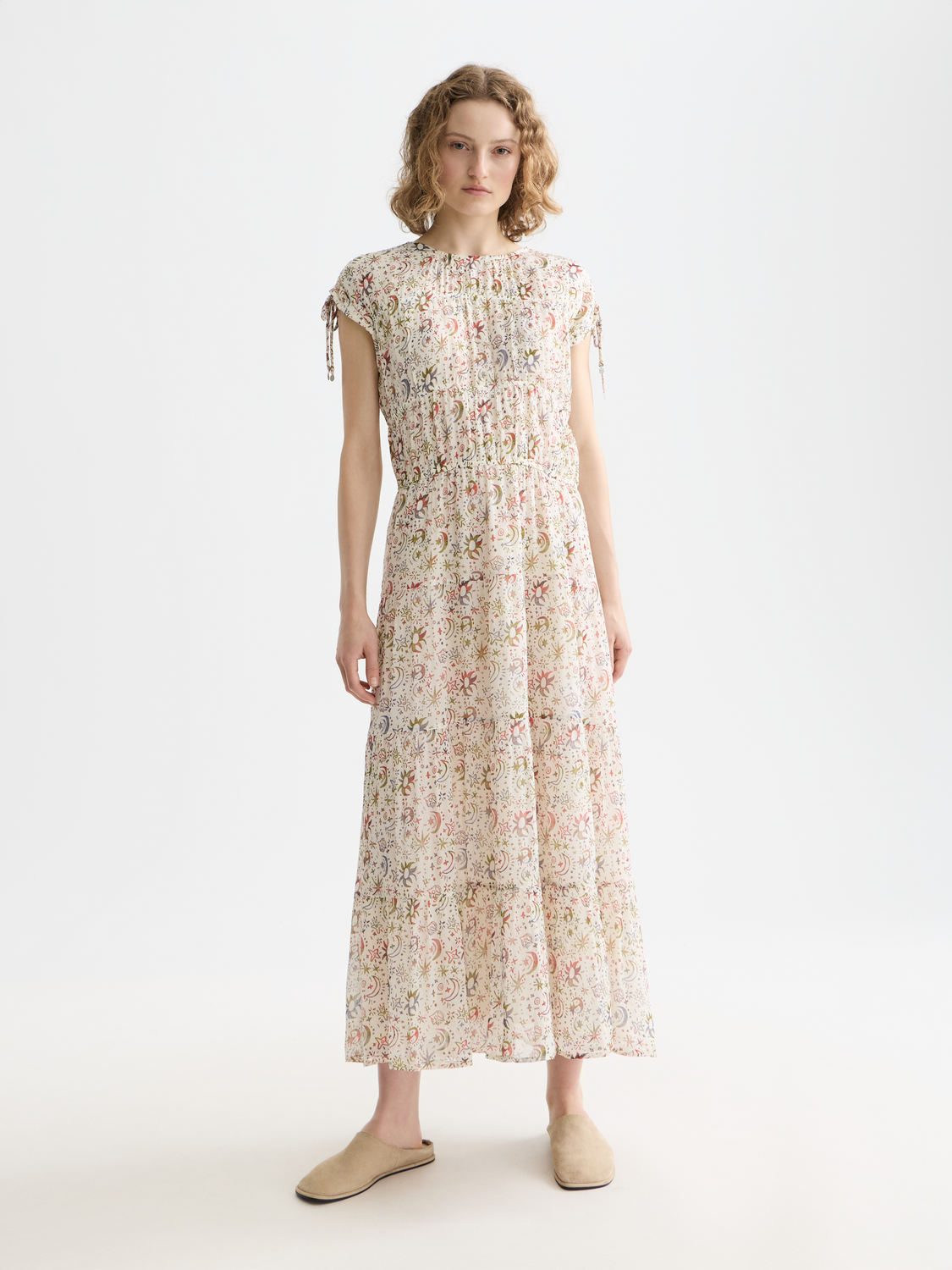 Gathered midi dress