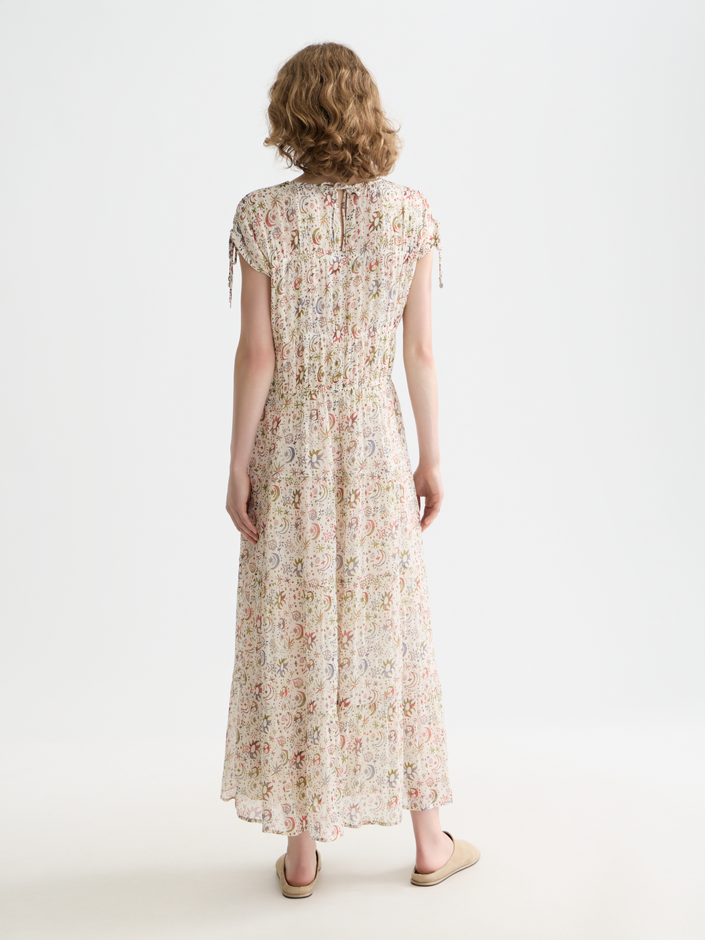 Gathered midi dress