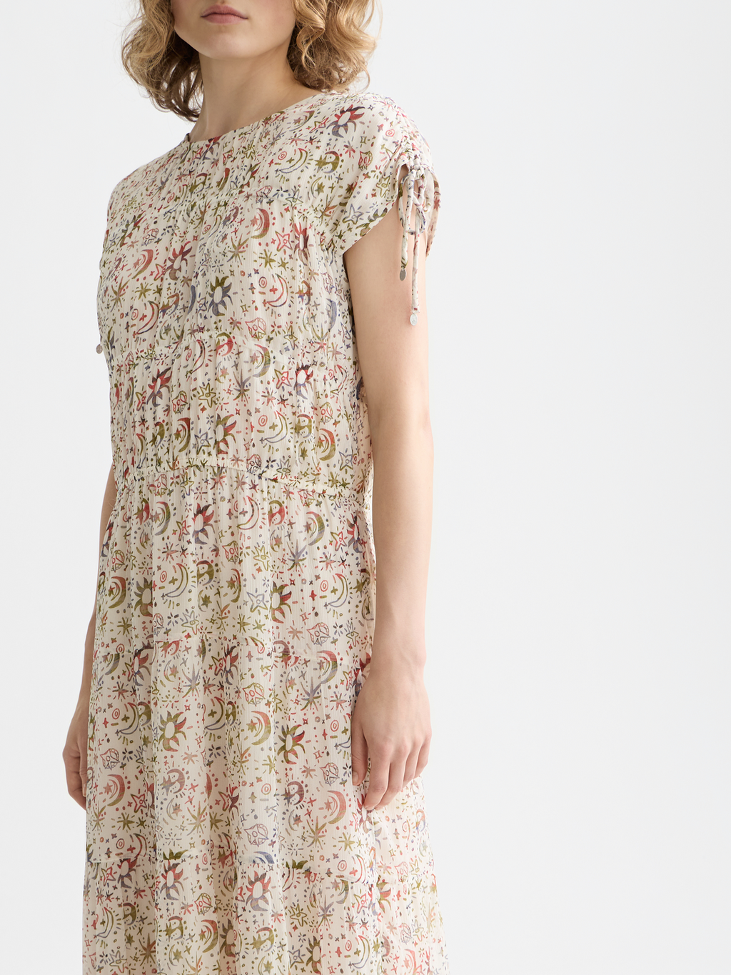 Gathered midi dress