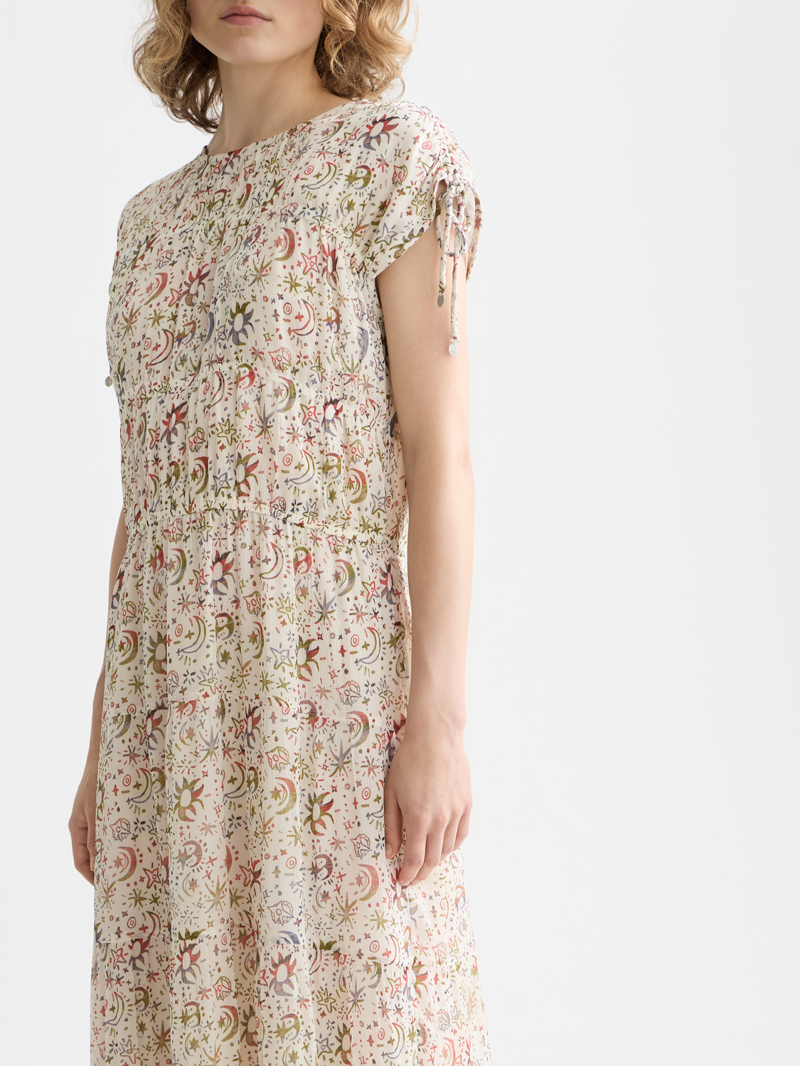 Gathered midi dress