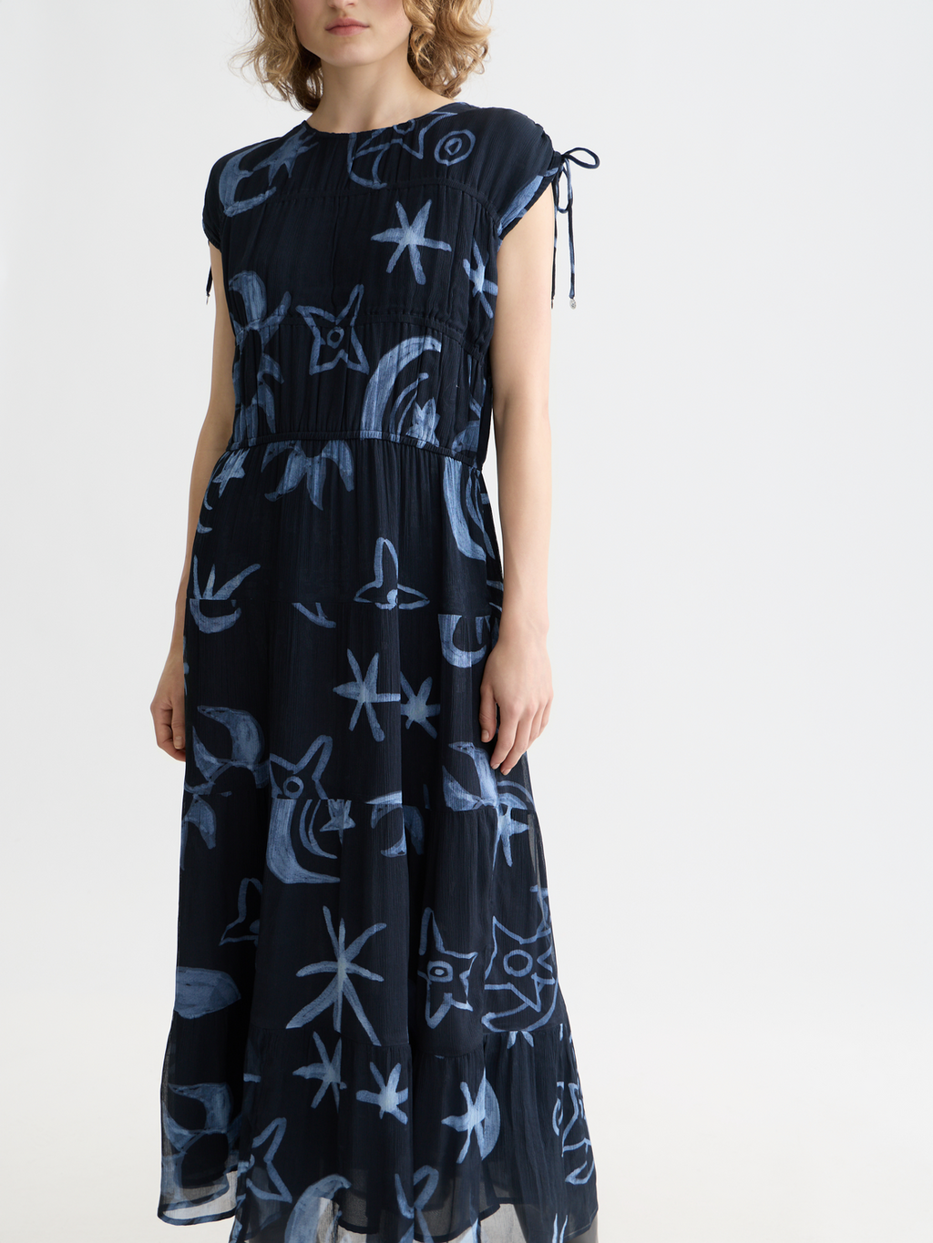 Gathered midi dress