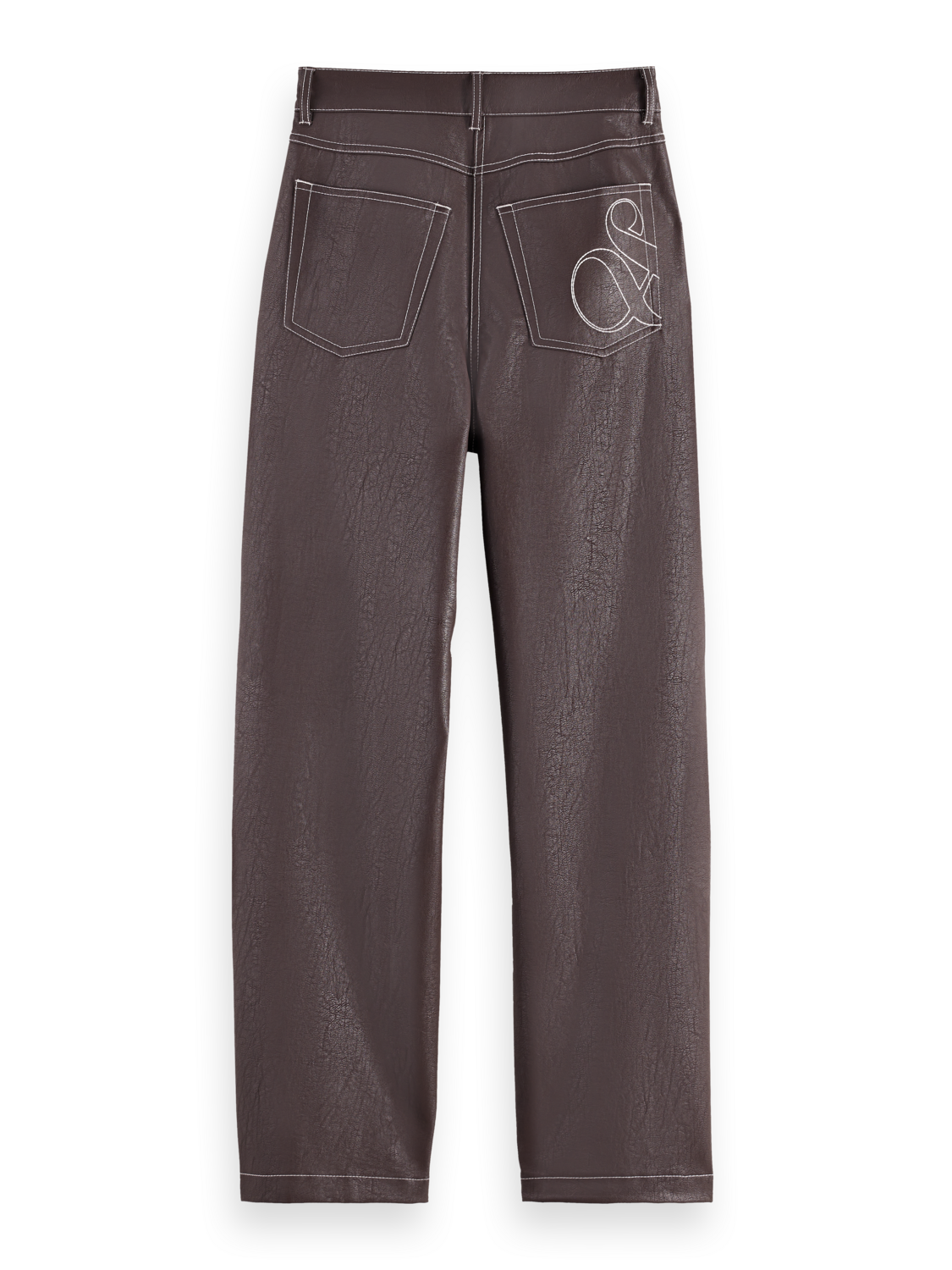 Aurora vegan leather high rise straight leg pants