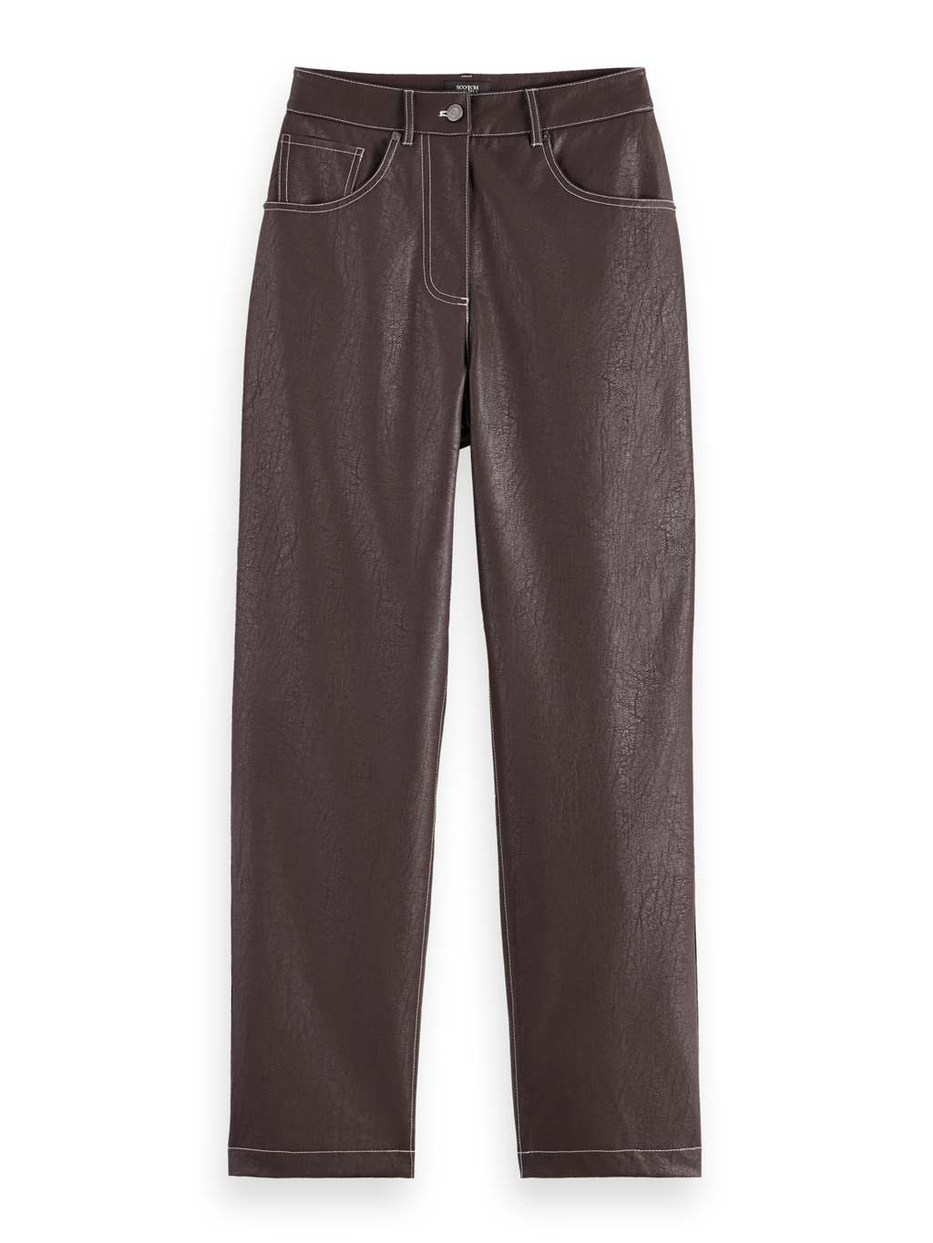 Aurora vegan leather high rise straight leg pants