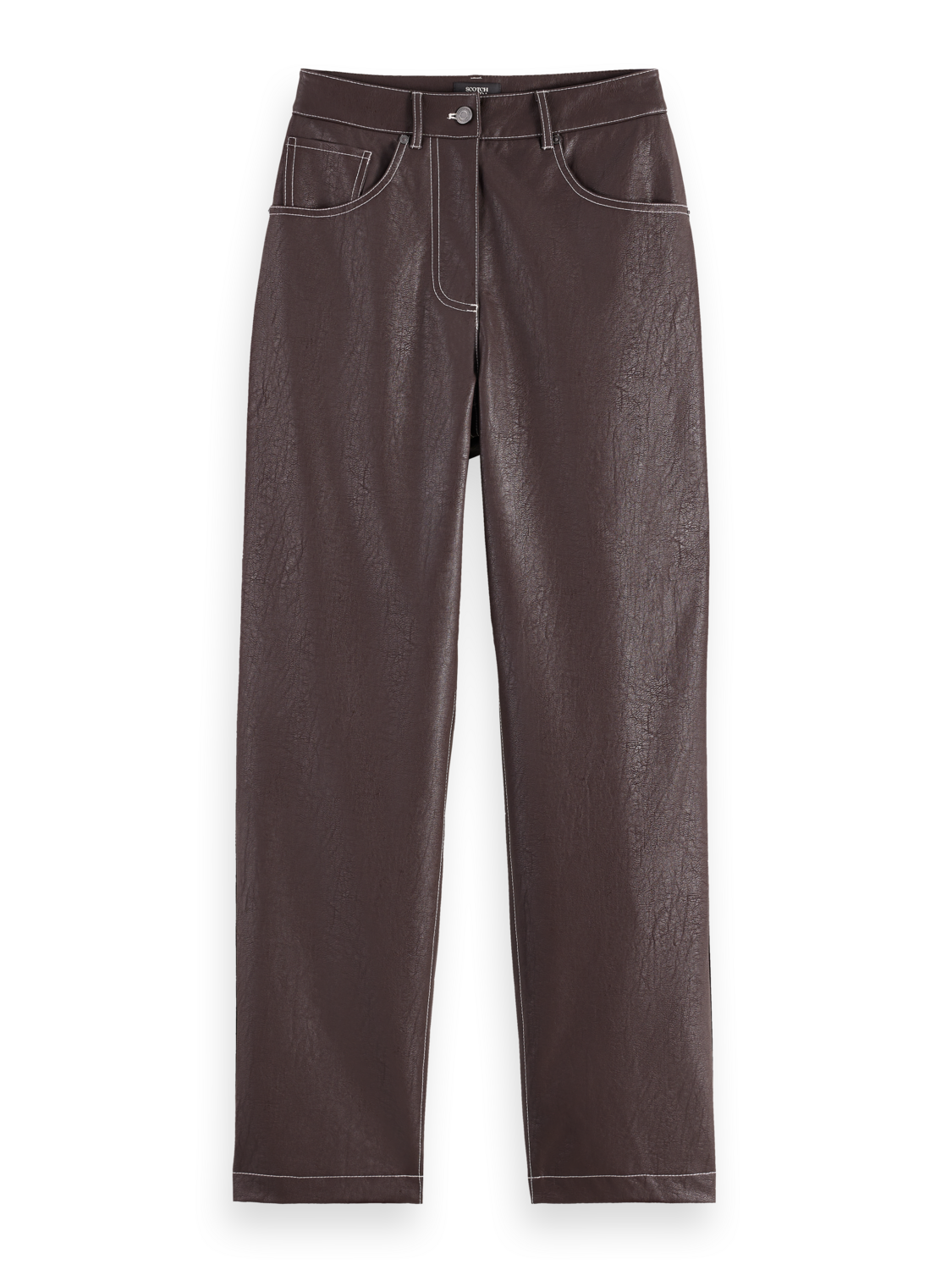 Aurora vegan leather high rise straight leg pants
