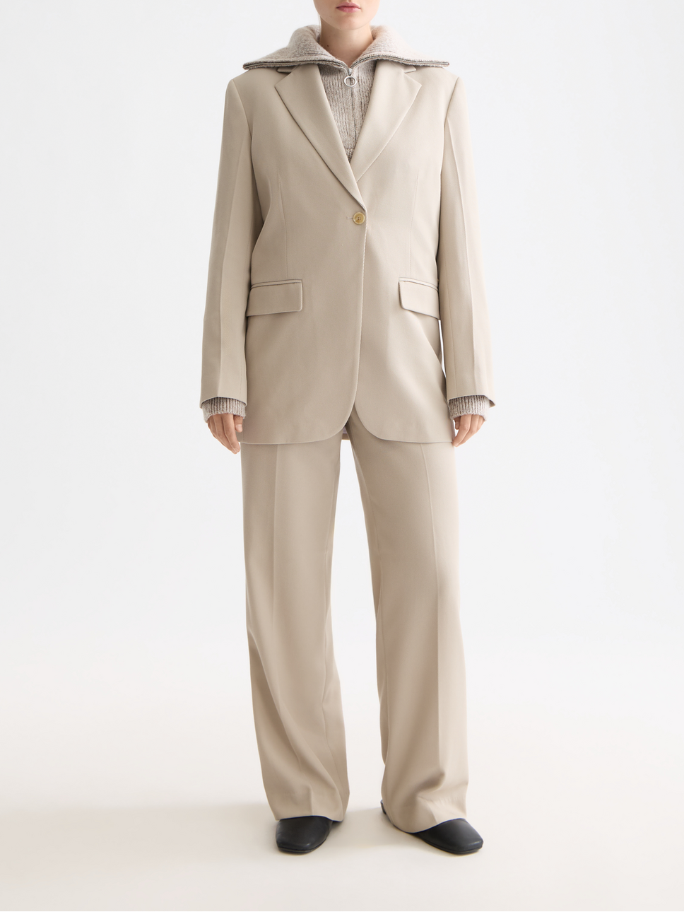 Edie high rise wide leg gabardine pant