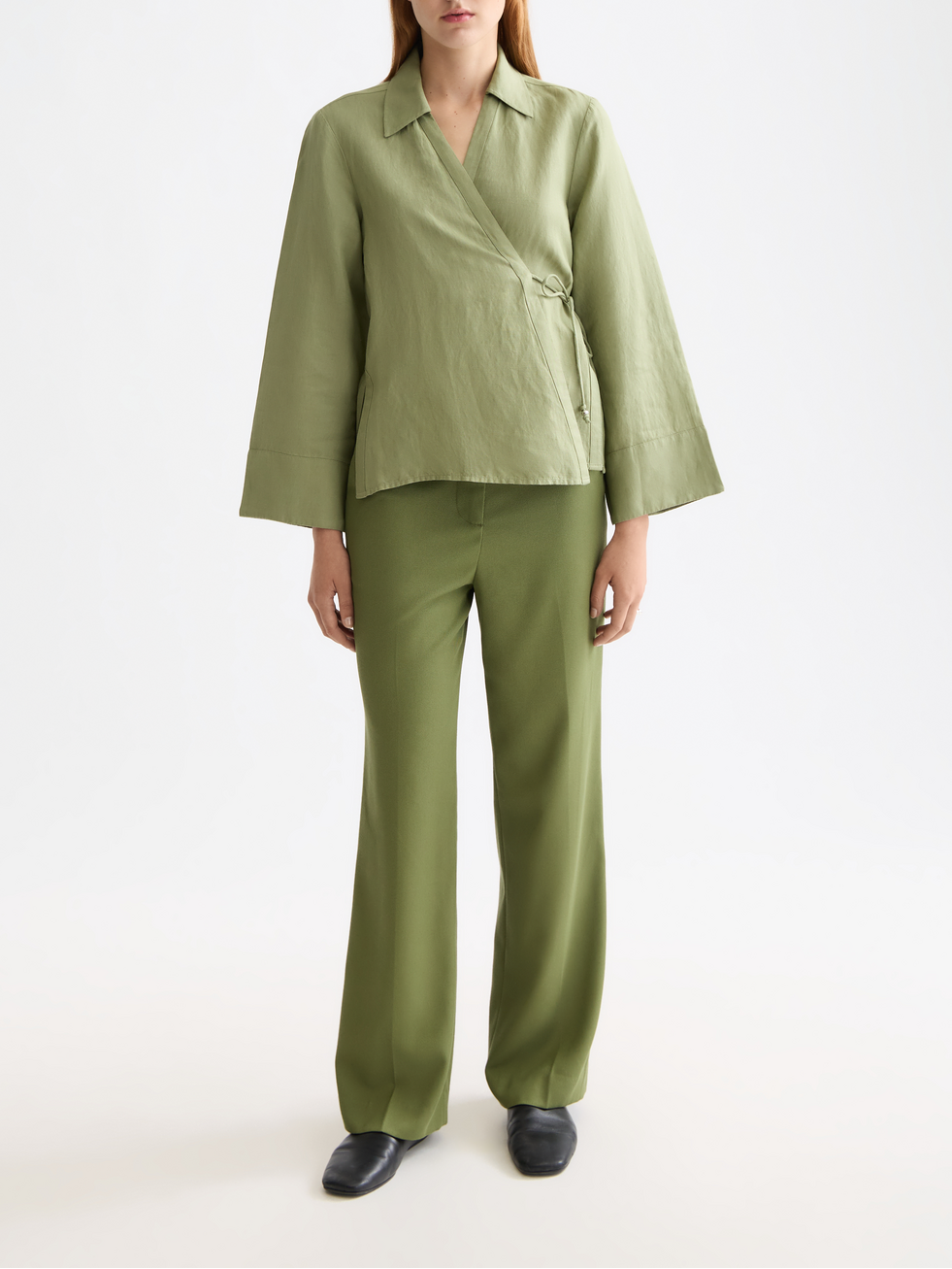 Edie high rise wide leg gabardine pant
