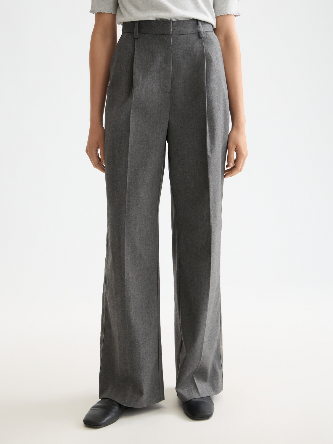 Rose high rise wide leg herringbone pant