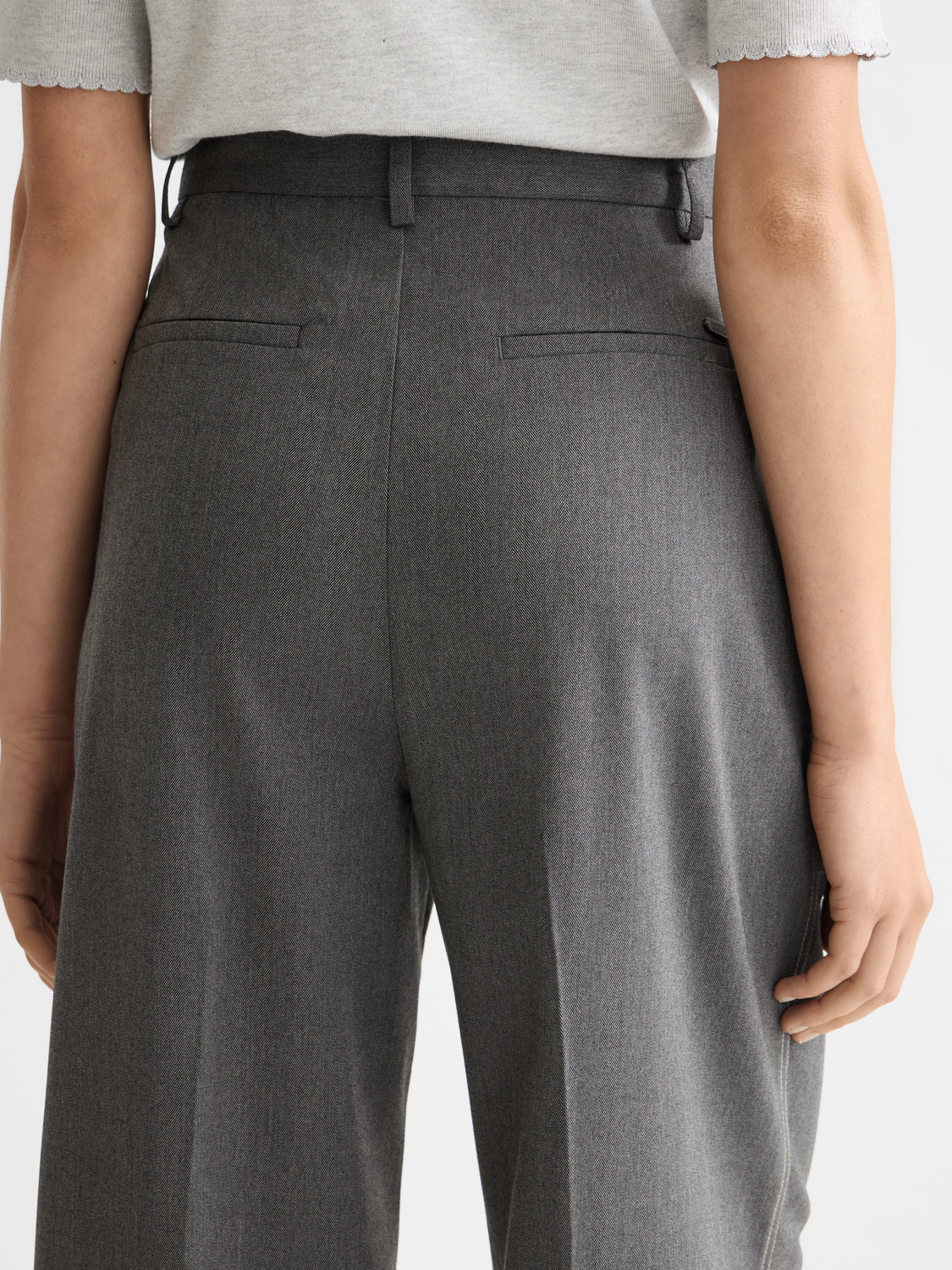 Rose high rise wide leg herringbone pant