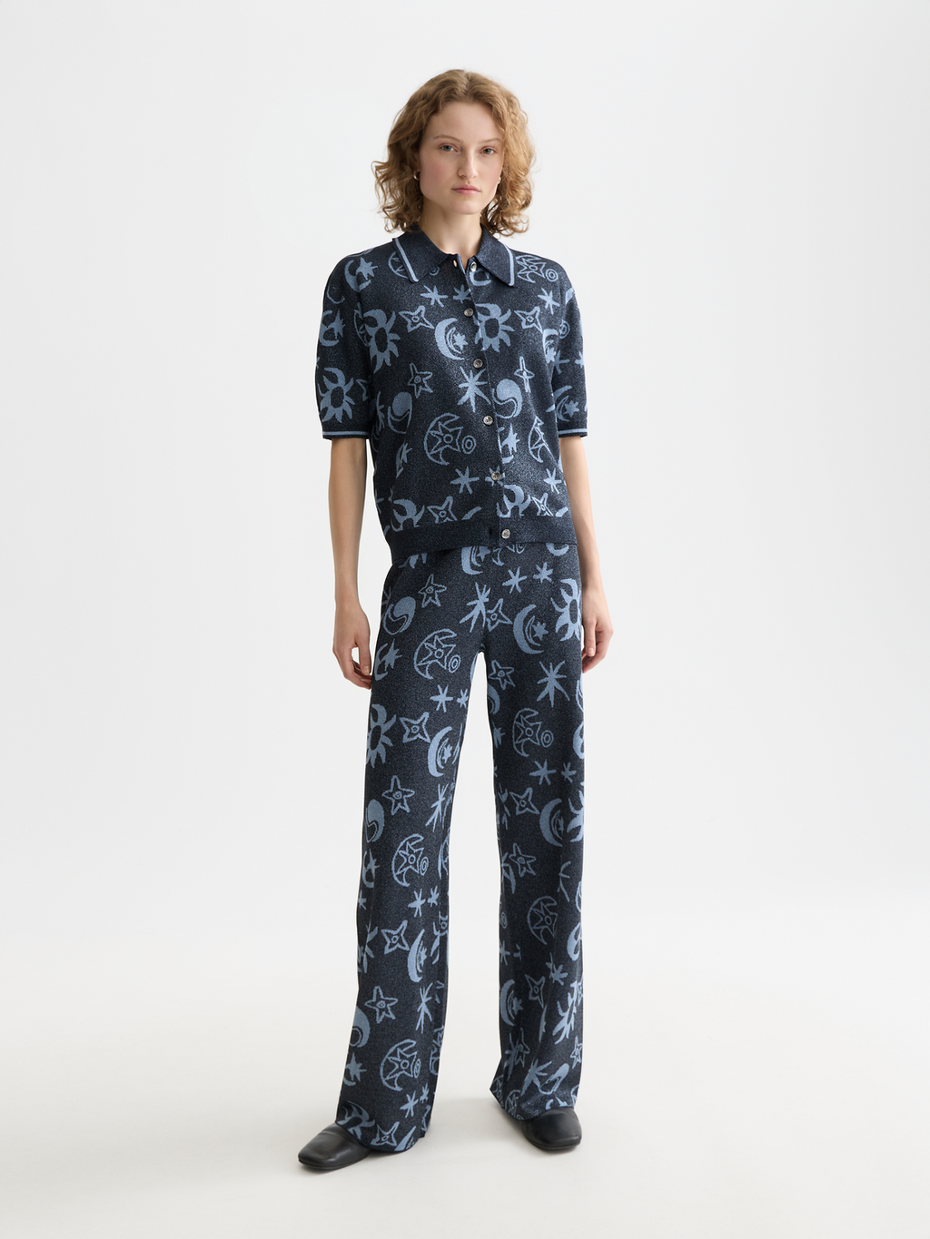 Jacquard knitted trousers