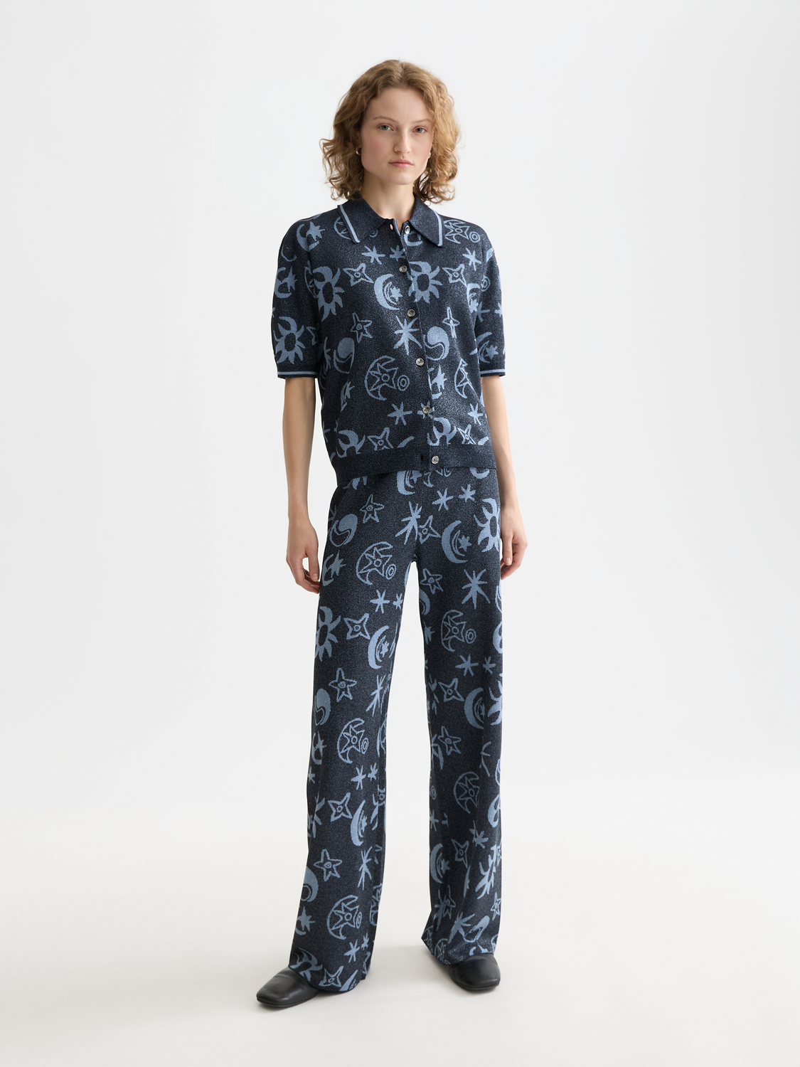 Jacquard knitted trousers