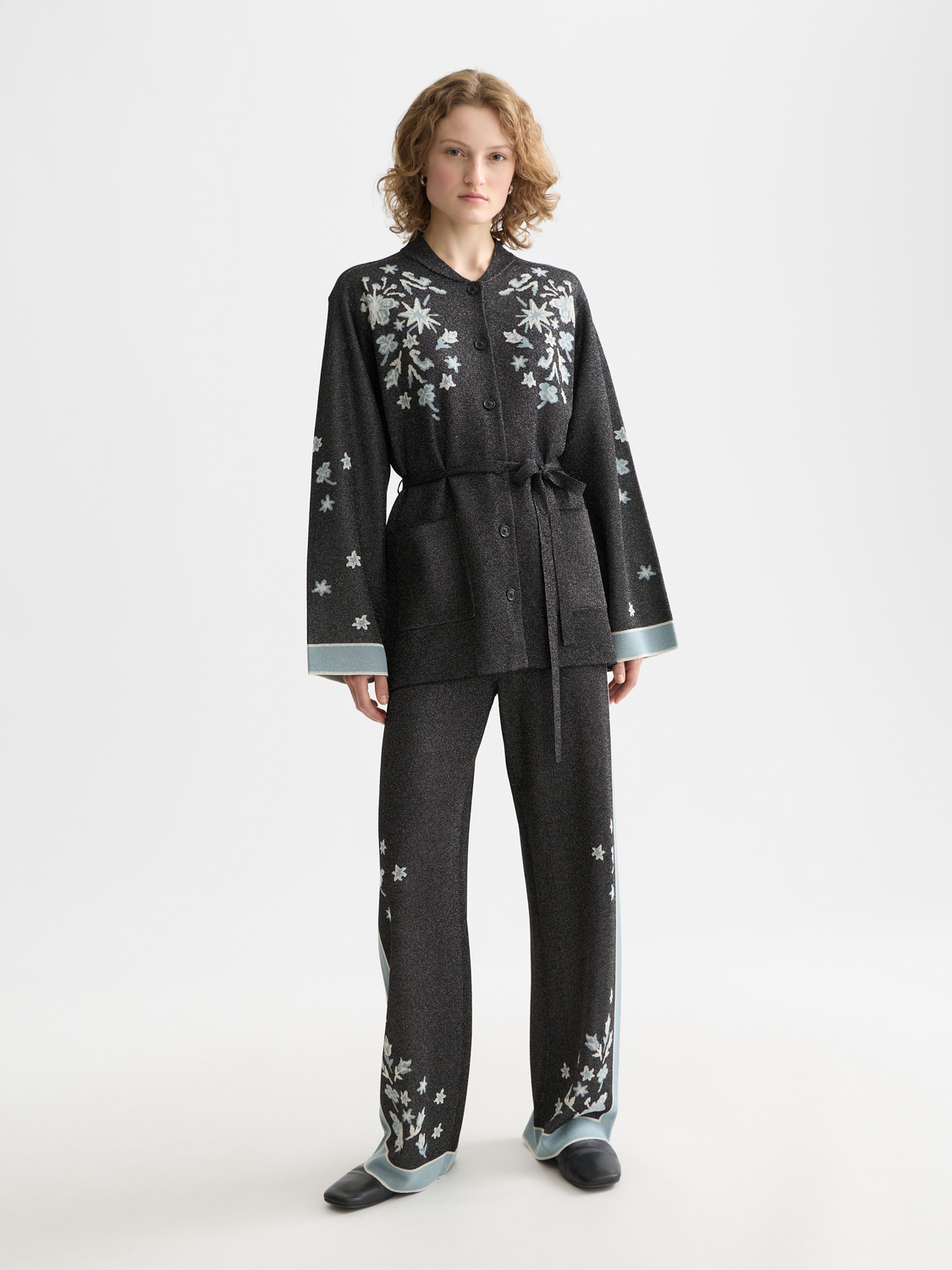 Jacquard knitted trousers