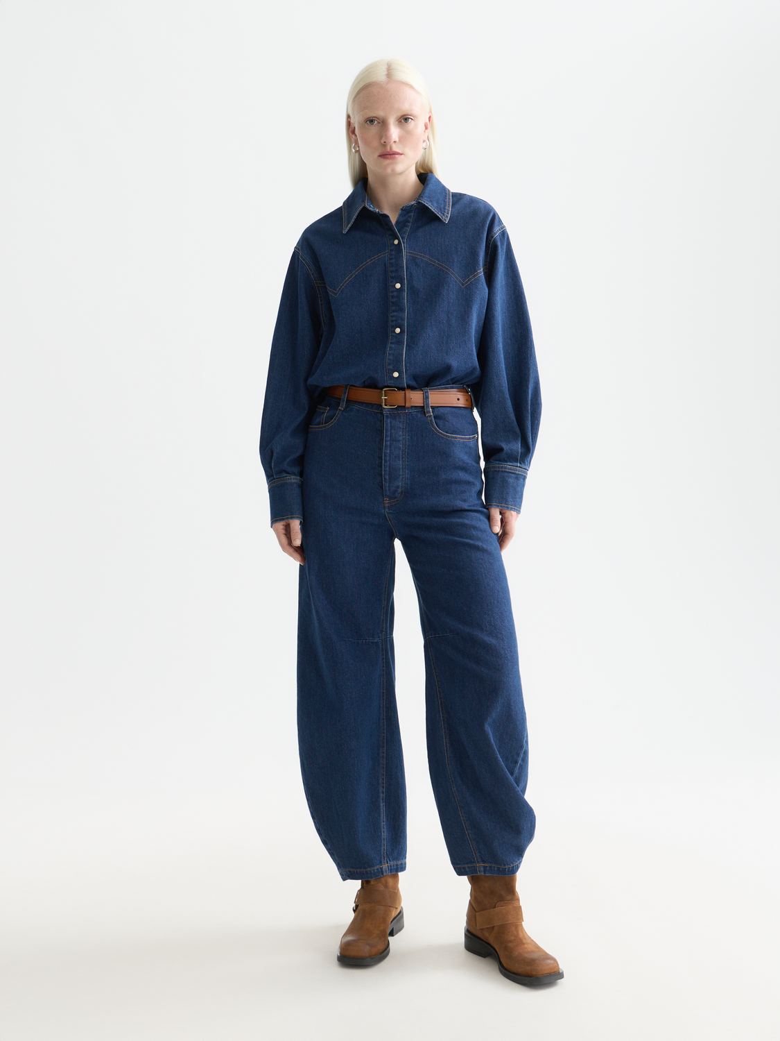 The Loop high rise barrel denim