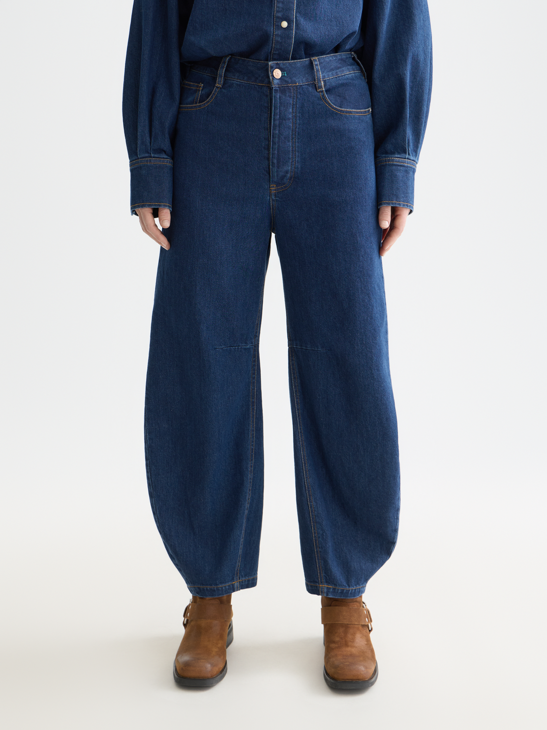 The Loop high rise barrel denim