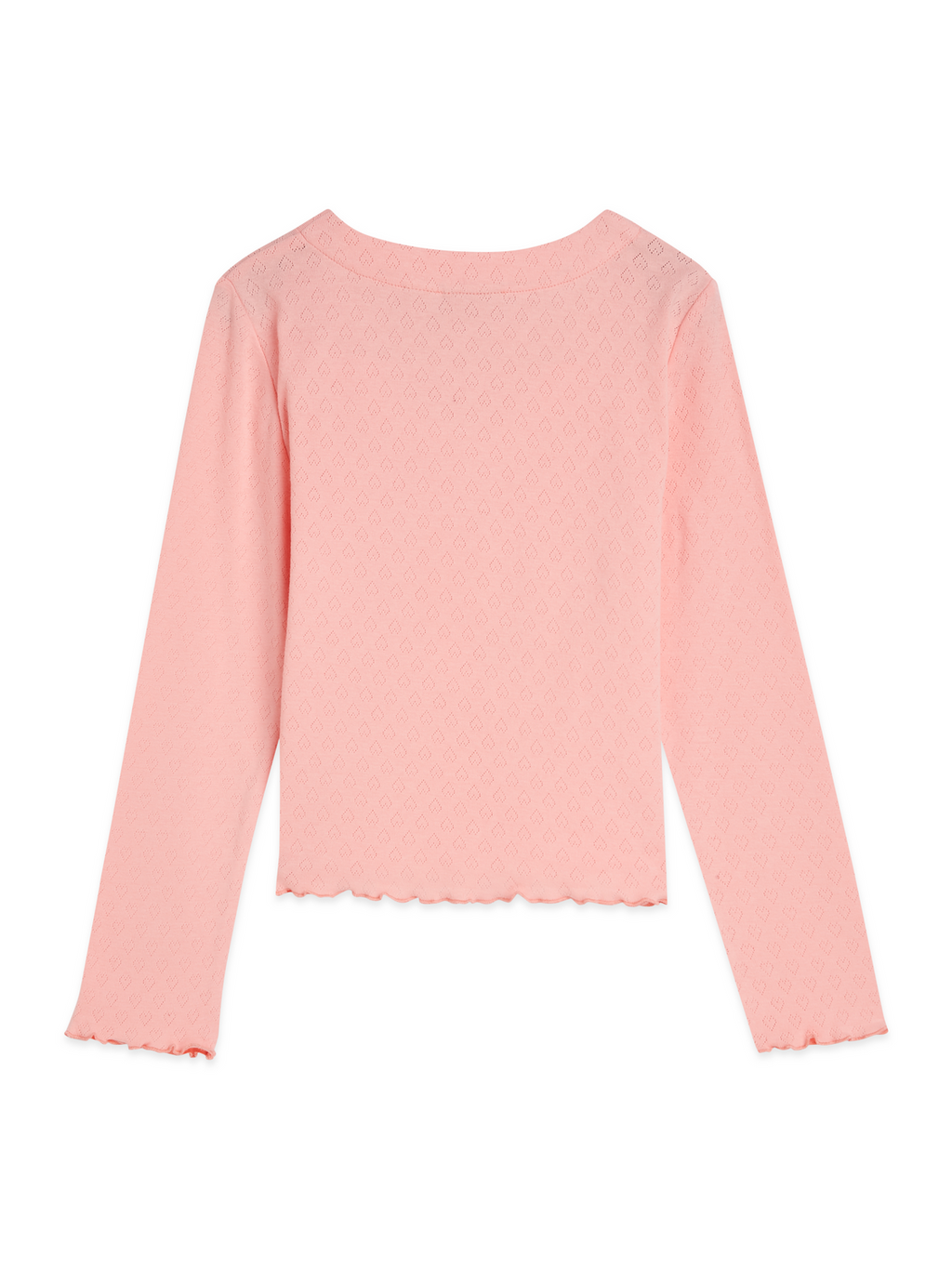 GIRLS BUTTON FRONT POINTELLE TOP
