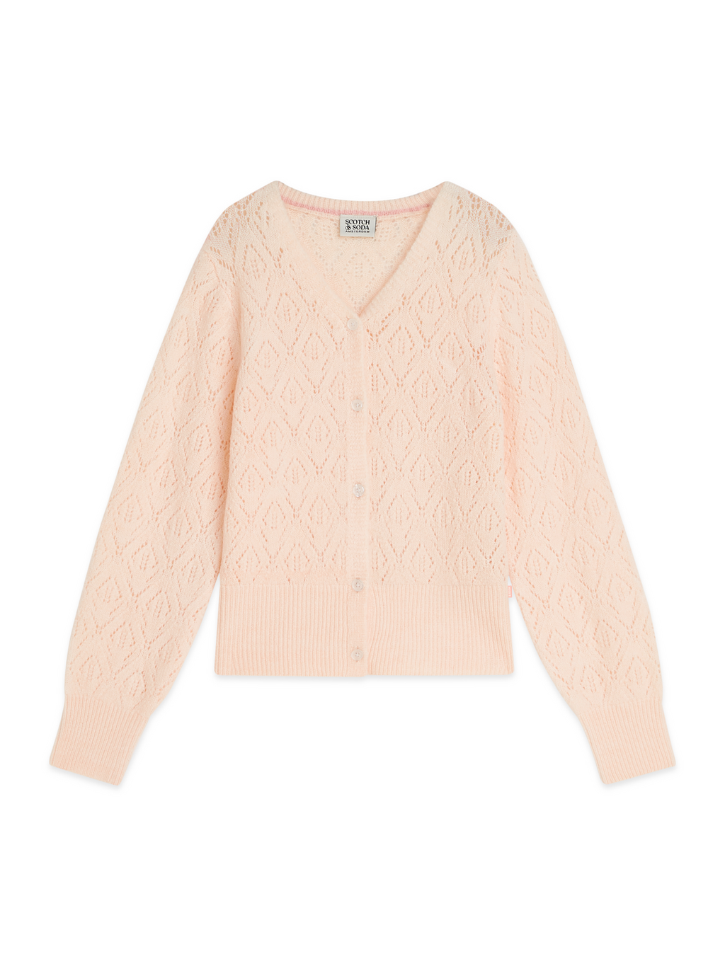 GIRLS POINTELLE SWEATER KNIT CARIDGAN