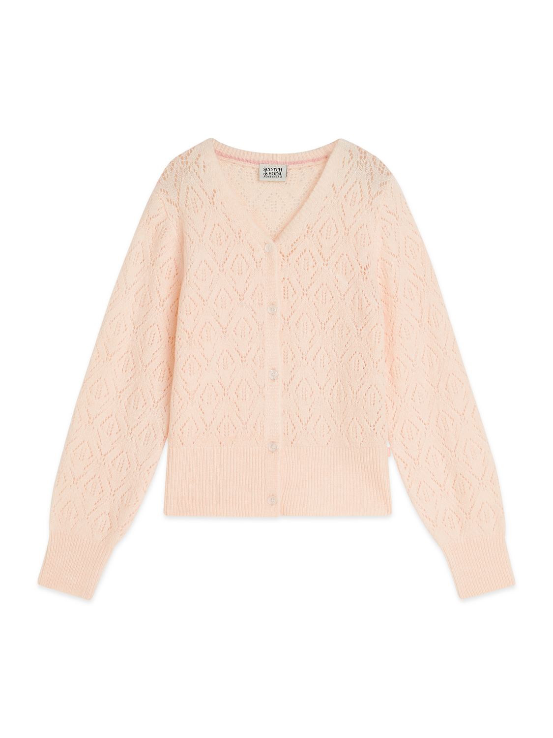 GIRLS POINTELLE SWEATER KNIT CARIDGAN