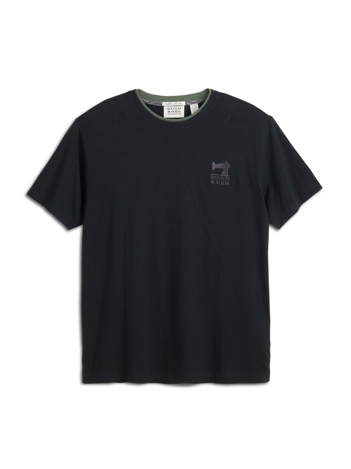 MENS S&S DOUBLE NECK GRAPHIC TEE