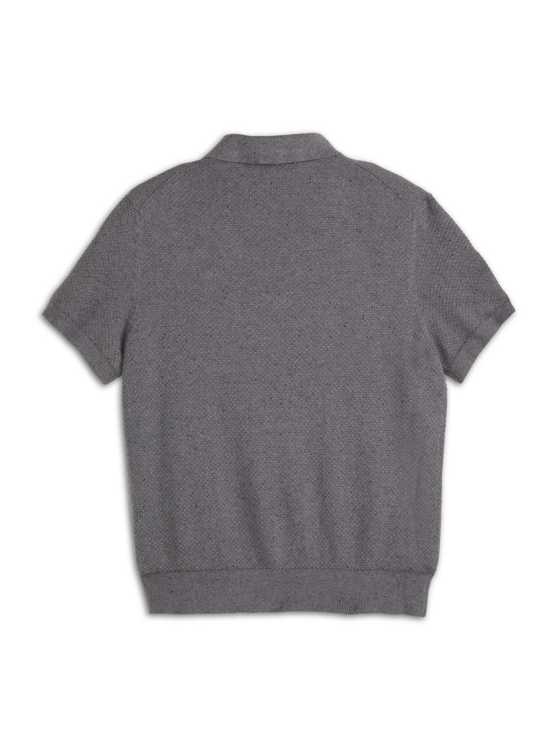 MENS S&S NEPS TEXTURE STITCH POLO SWEATER
