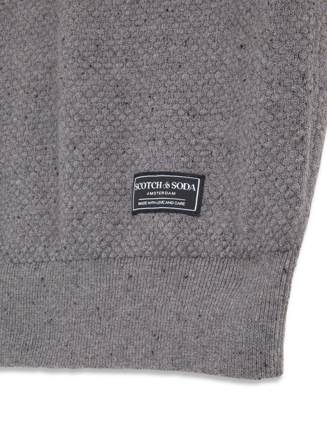 MENS S&S NEPS TEXTURE STITCH POLO SWEATER