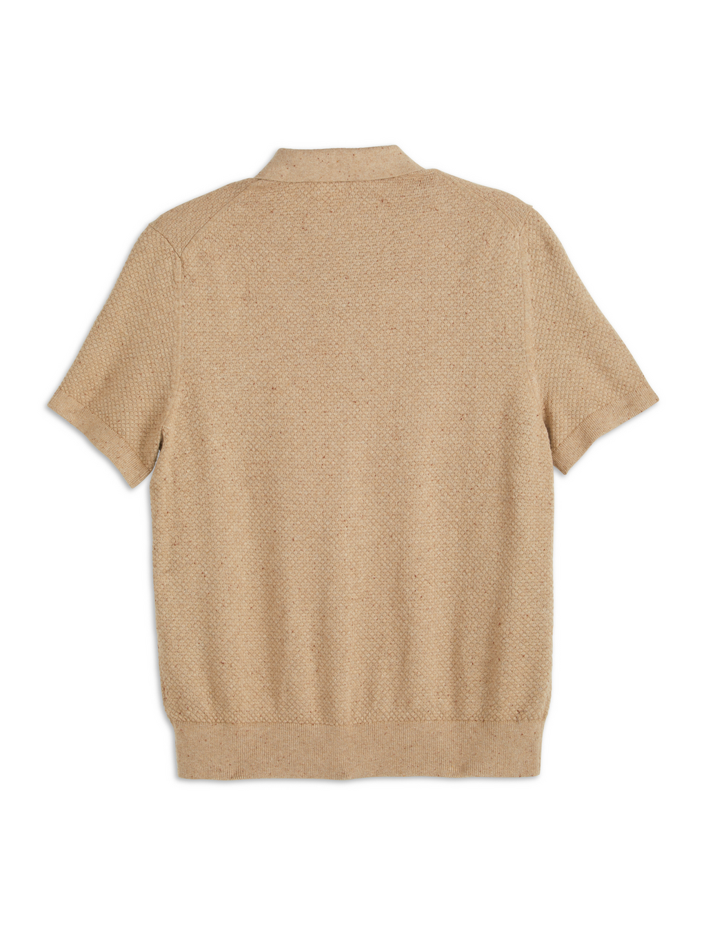 MENS S&S NEPS TEXTURE STITCH POLO SWEATER