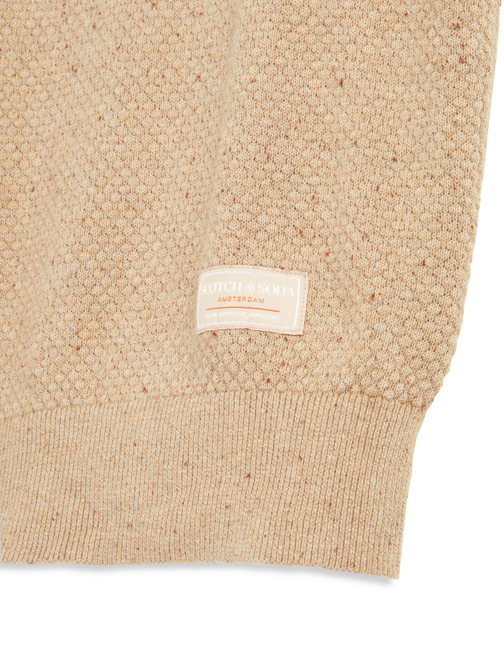 MENS S&S NEPS TEXTURE STITCH POLO SWEATER