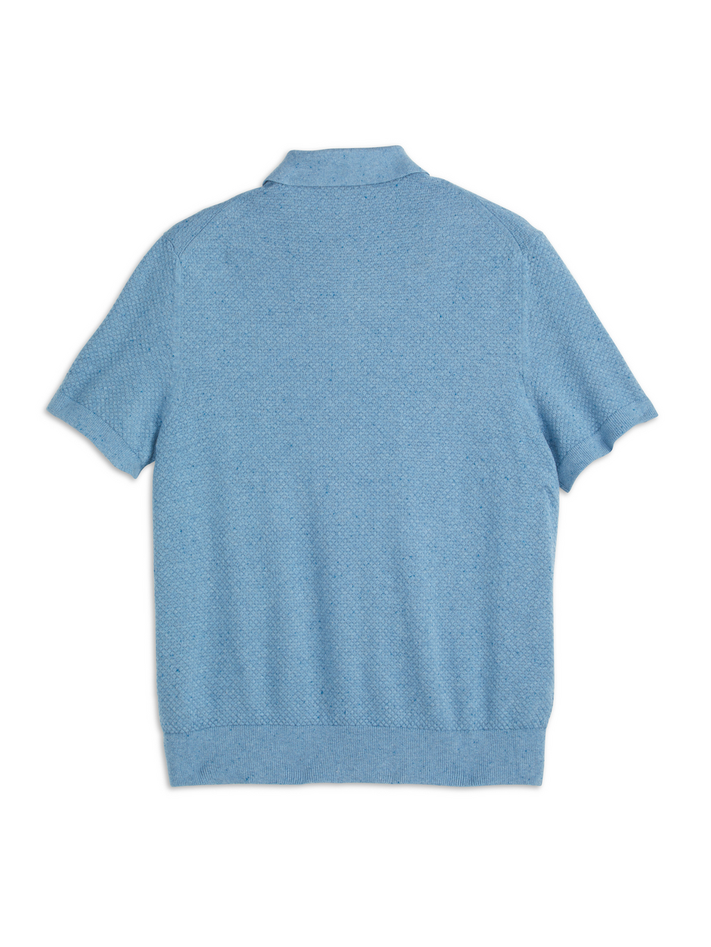 MENS S&S NEPS TEXTURE STITCH POLO SWEATER