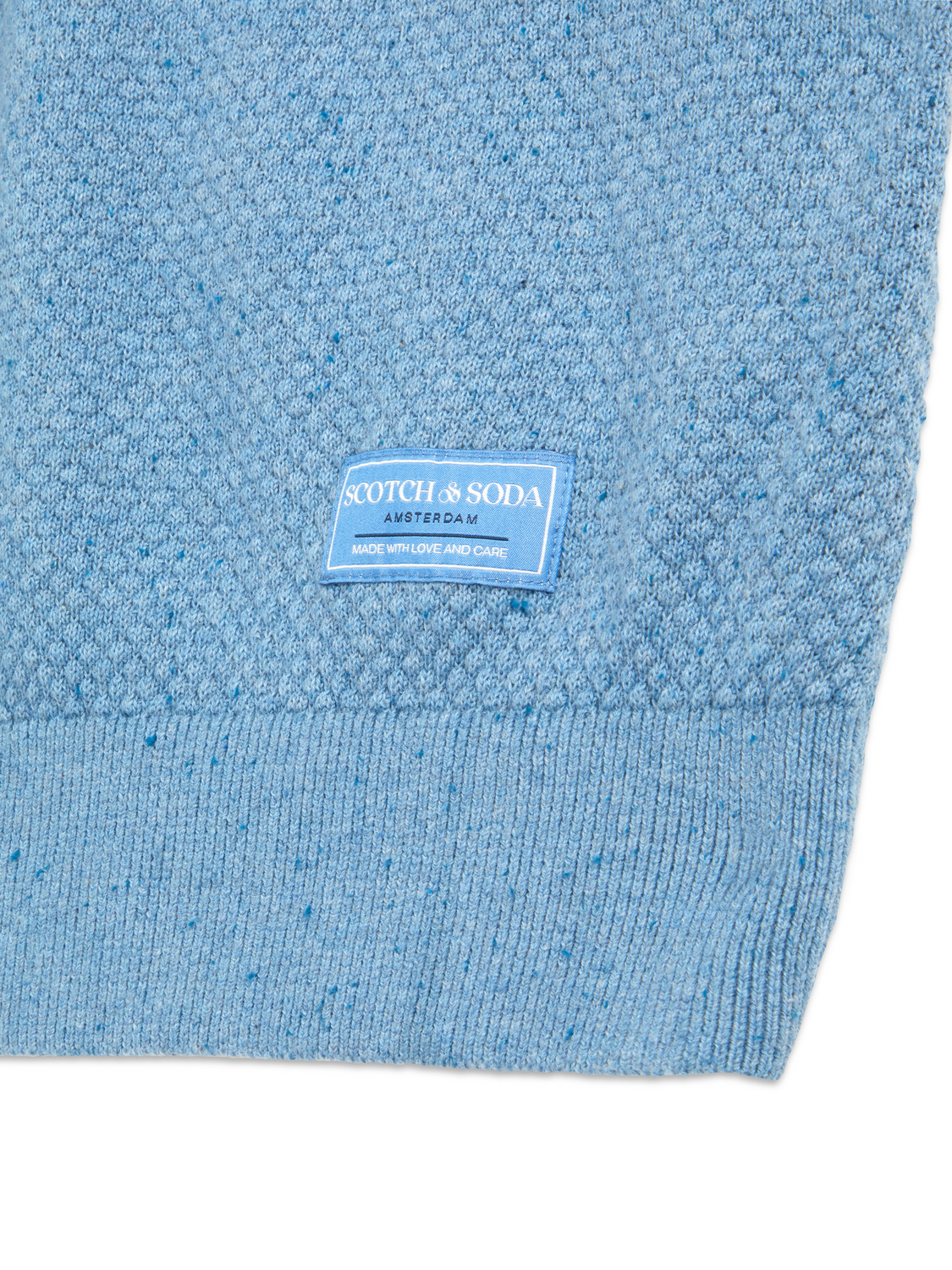 MENS S&S NEPS TEXTURE STITCH POLO SWEATER