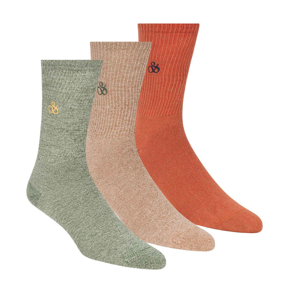 3PK MENS NON TERRY RIBBED CREW SOCKS