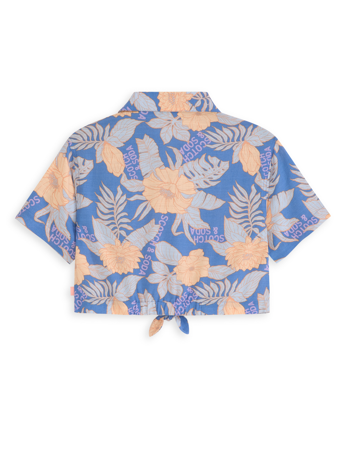 GIRLS SS TIE FRONT BUTTON UP TOP