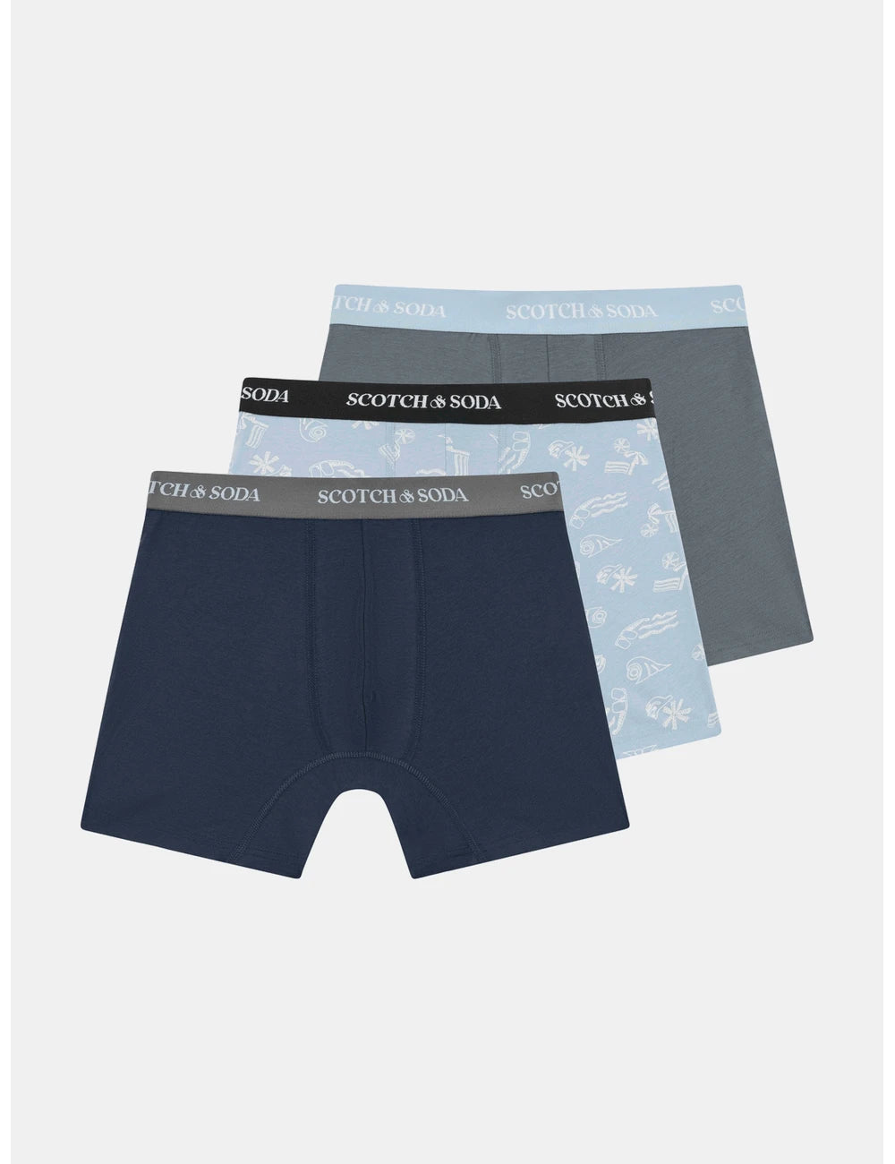 Cotton Stretch Boxers close-up on model showing fit and detail by Scotch & Soda