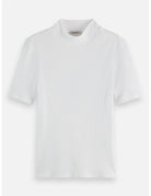 Core Mock Neck Tee flat lay front view by Scotch & Soda
