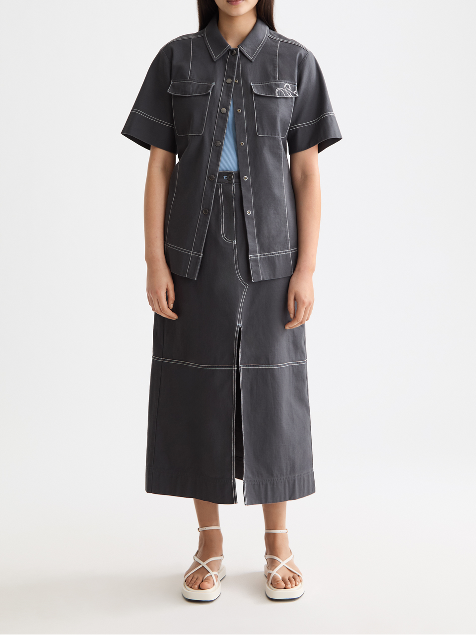 Patch pocket short sleeve shirt