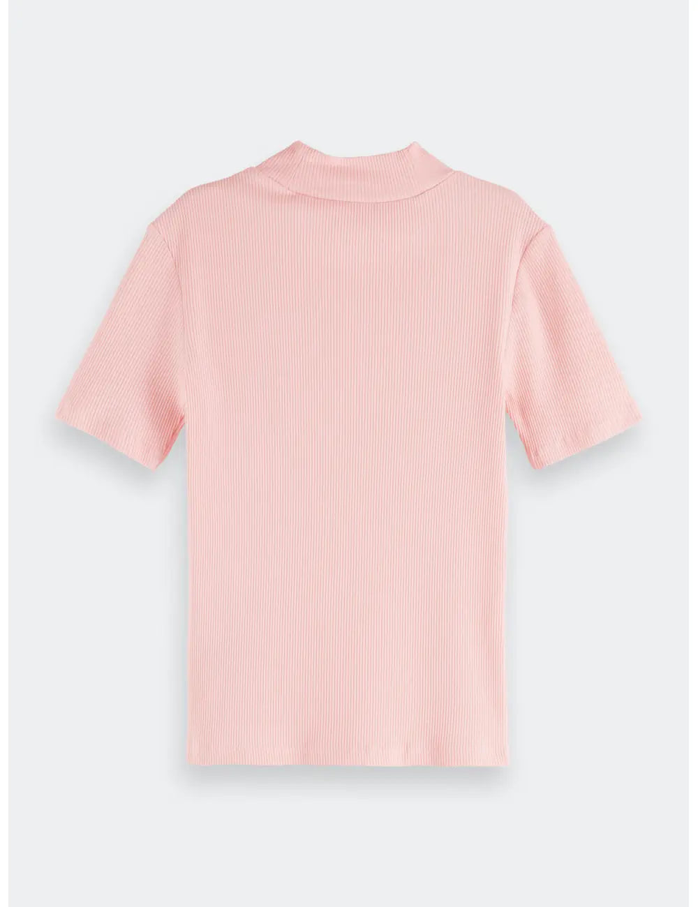 Mock Neck Rib Tee flat lay back view by Scotch & Soda