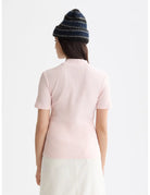 Mock Neck Rib Tee detail shot showing fabric and craftsmanship by Scotch & Soda