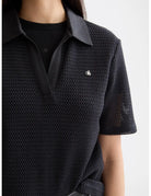 Crochet Polo Shirt detail view by Scotch & Soda
